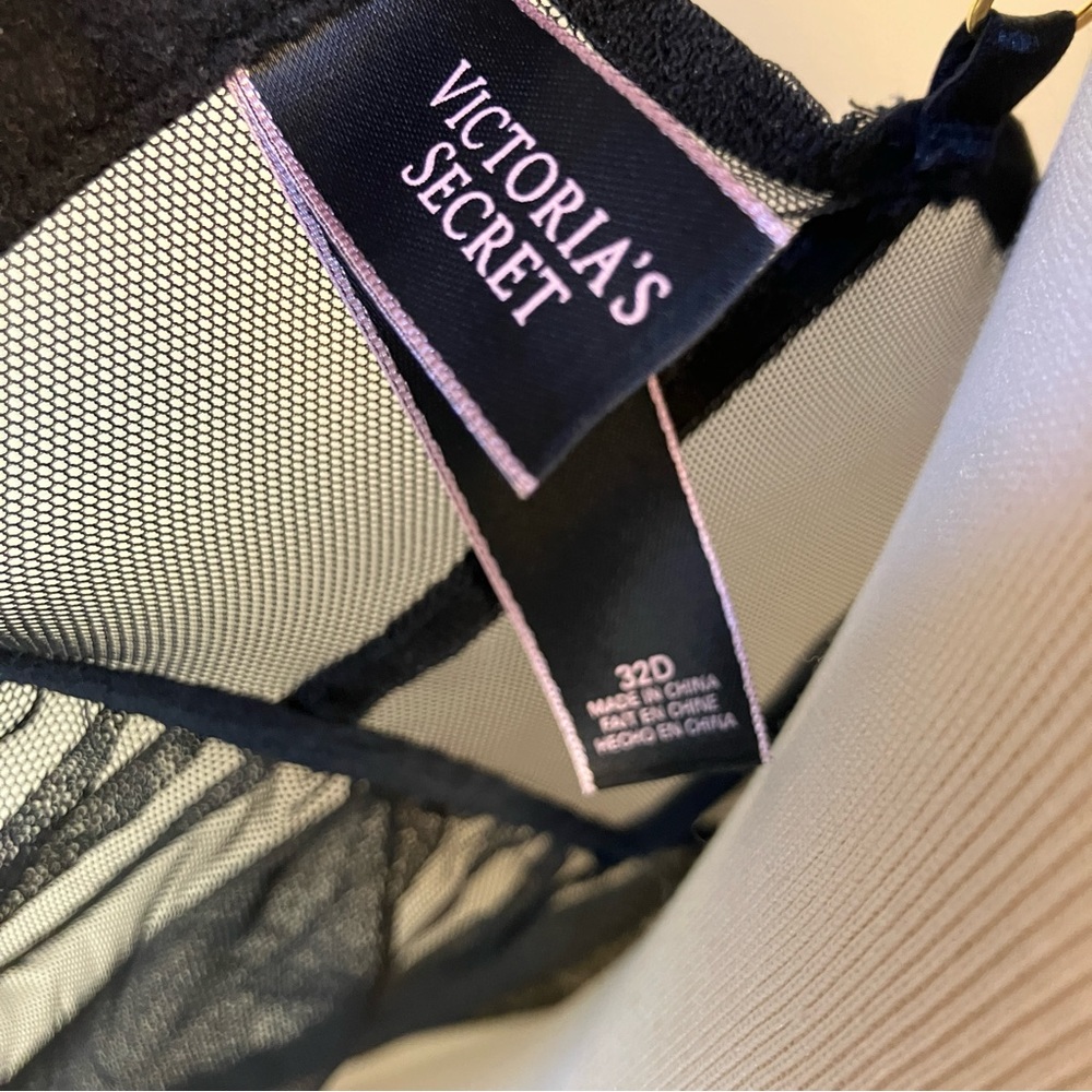 Victoria’s Secret Babydoll Top Teddy Nightie Black Lace Push-Up Lingerie 32D - Picture 7 of 8